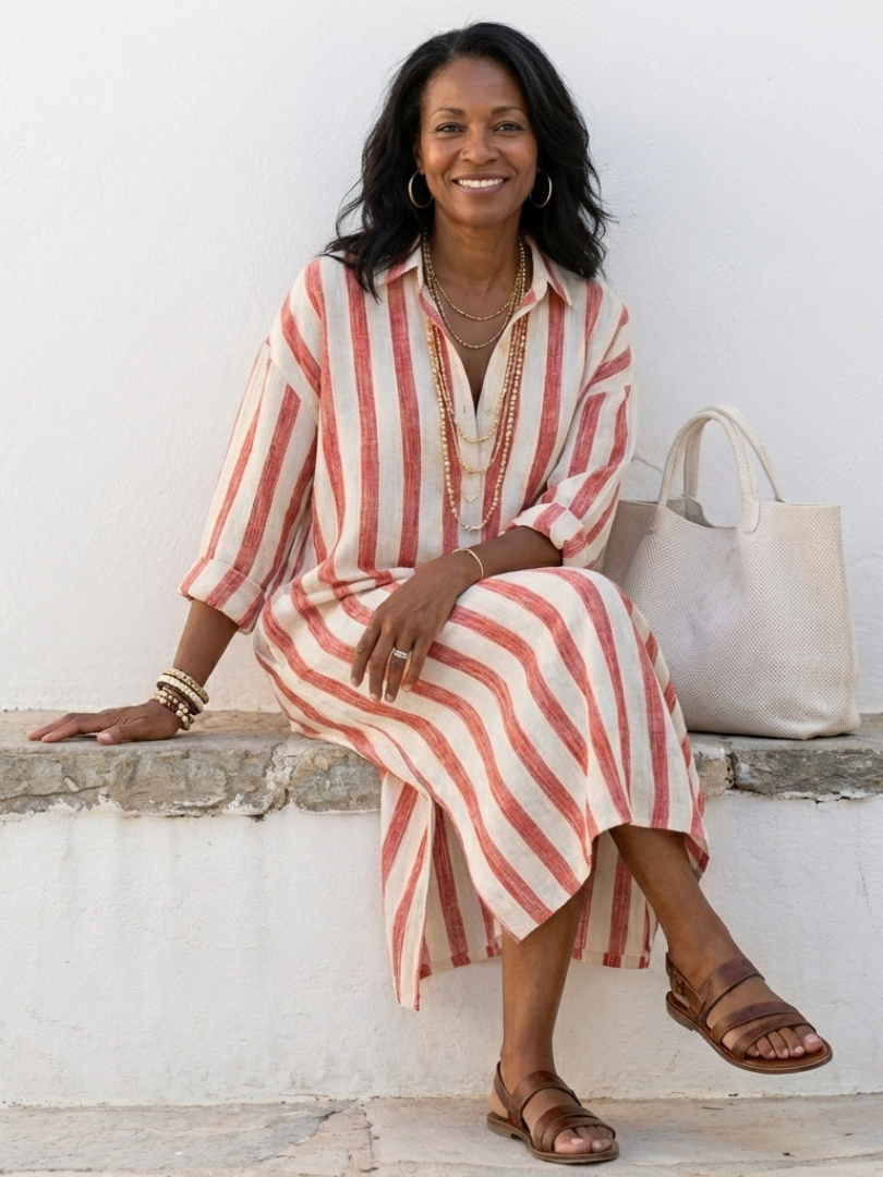 Robe Chemise Femme | Manches Longues Rayée
