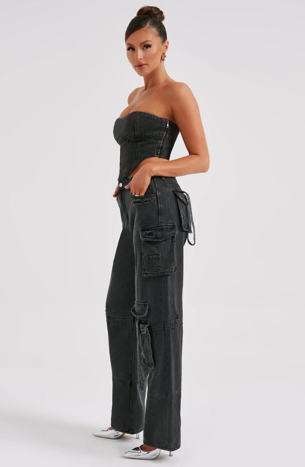 Ensemble Corset Structuré et Pantalon Cargo Droit Pour Femme | Idéal Pour Usage Quotidien et Sorties