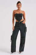 Ensemble Corset Structuré et Pantalon Cargo Droit Pour Femme | Idéal Pour Usage Quotidien et Sorties