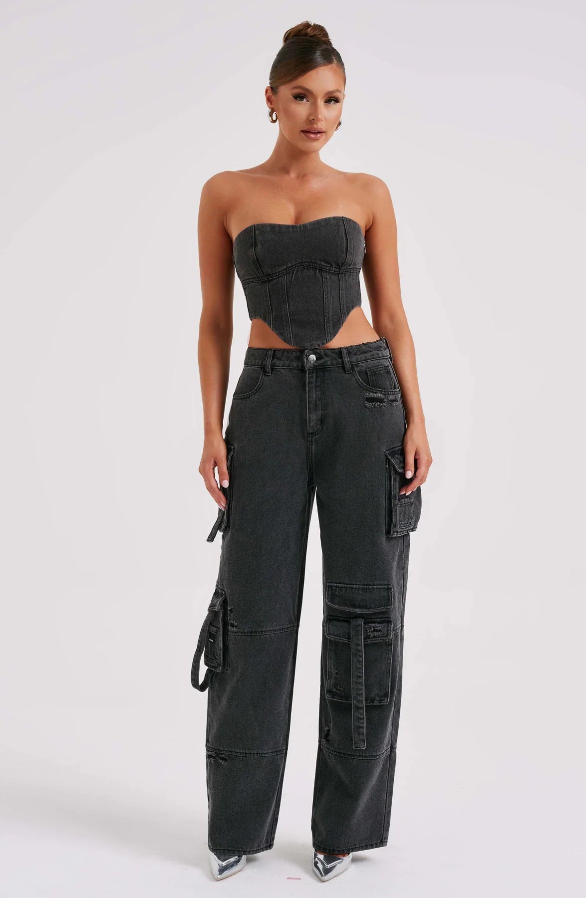 Ensemble Corset Structuré et Pantalon Cargo Droit Pour Femme | Idéal Pour Usage Quotidien et Sorties