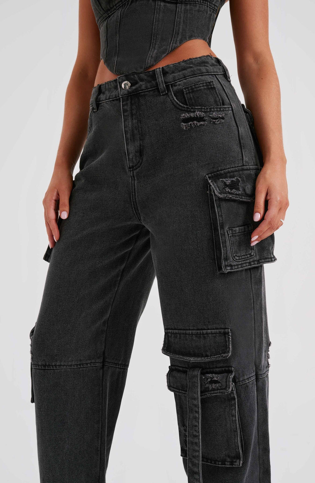 Ensemble Corset Structuré et Pantalon Cargo Droit Pour Femme | Idéal Pour Usage Quotidien et Sorties