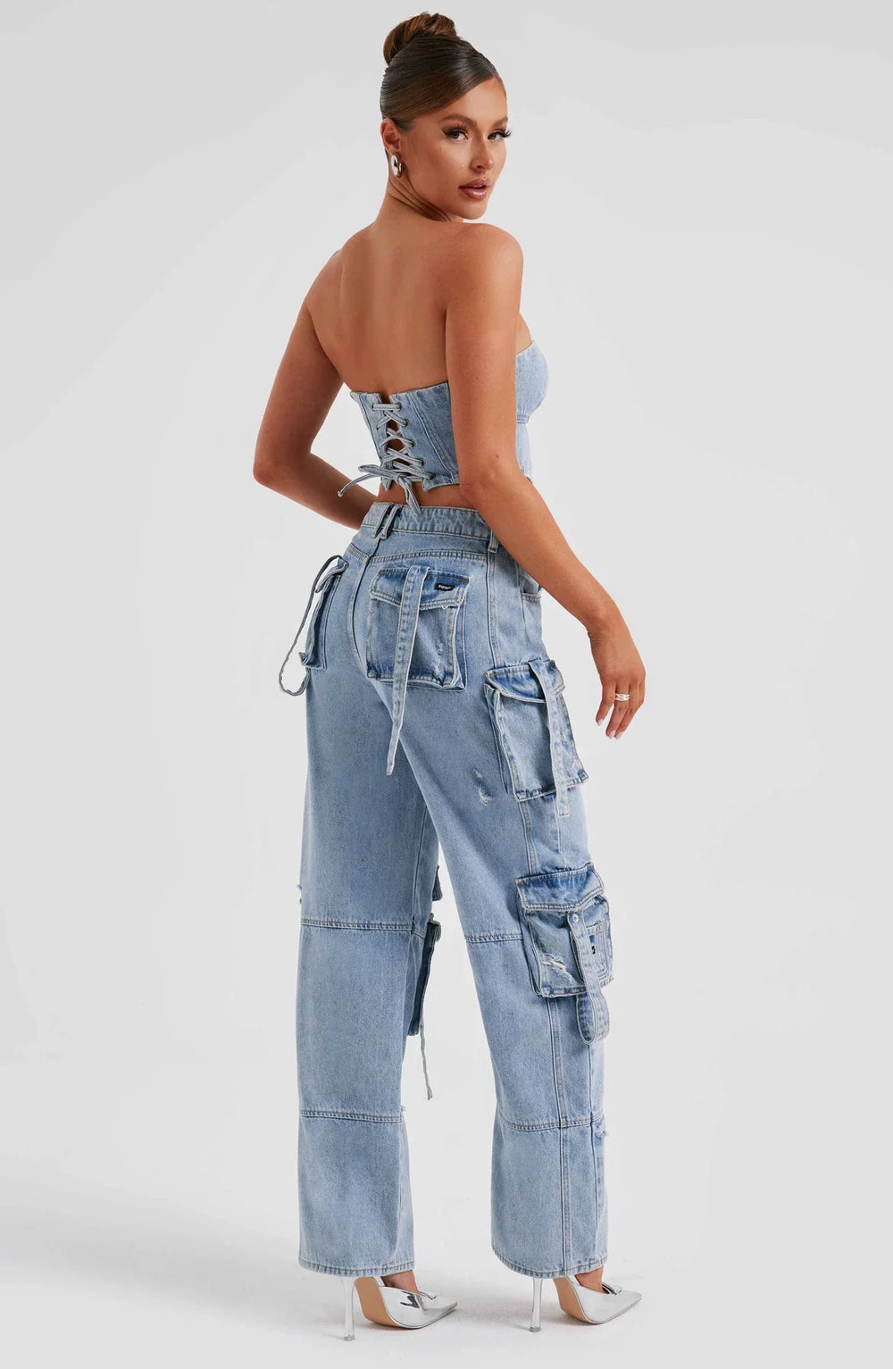 Ensemble Corset Structuré et Pantalon Cargo Droit Pour Femme | Idéal Pour Usage Quotidien et Sorties
