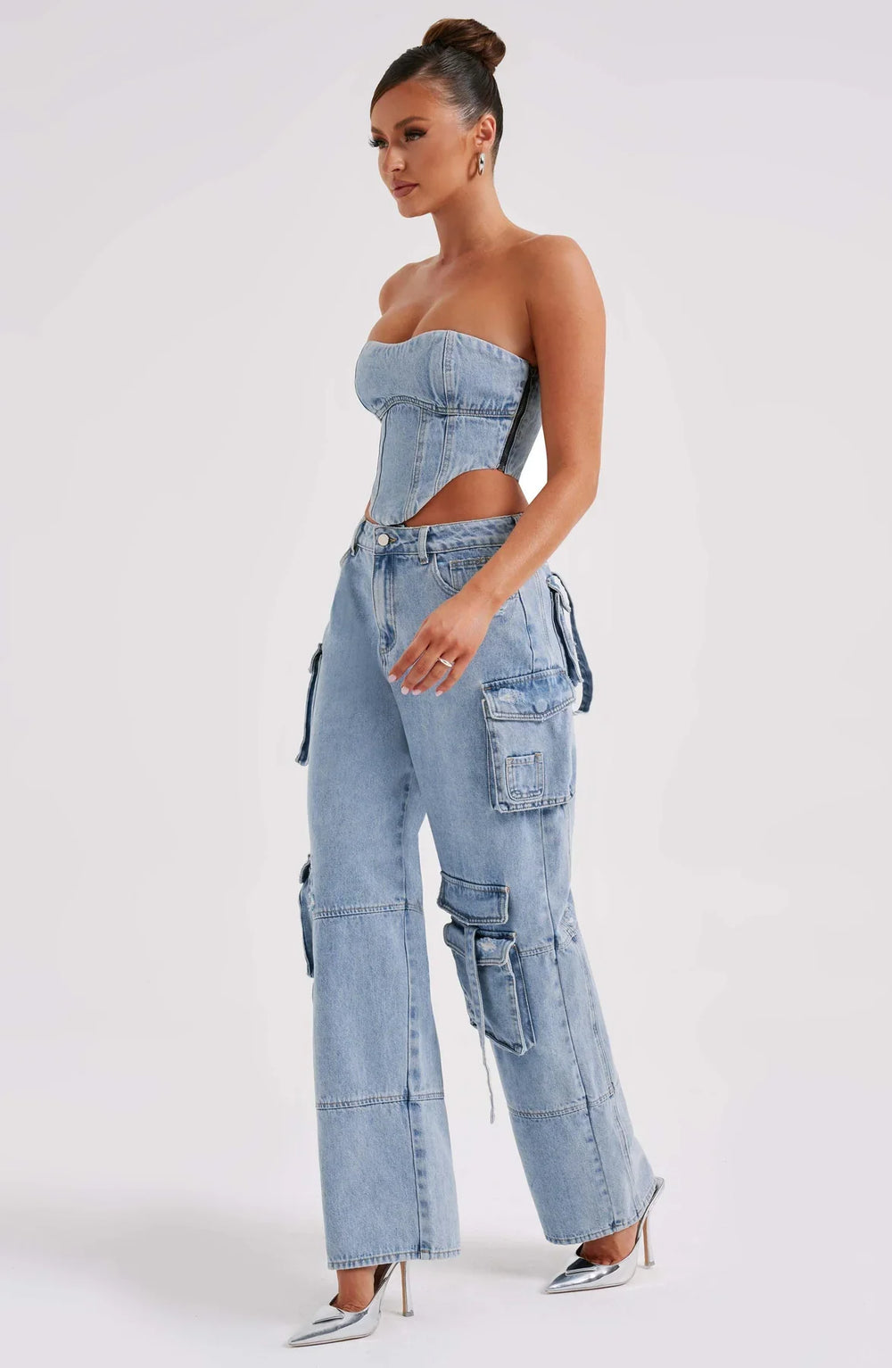 Ensemble Corset Structuré et Pantalon Cargo Droit Pour Femme | Idéal Pour Usage Quotidien et Sorties