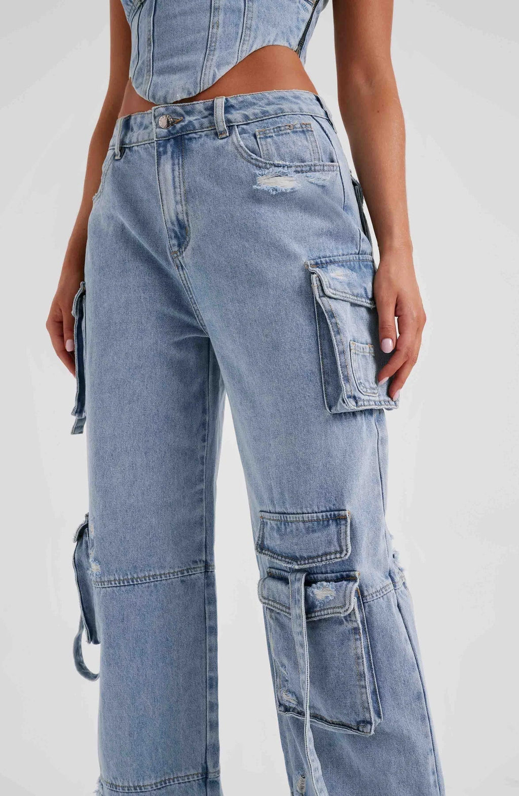 Ensemble Corset Structuré et Pantalon Cargo Droit Pour Femme | Idéal Pour Usage Quotidien et Sorties