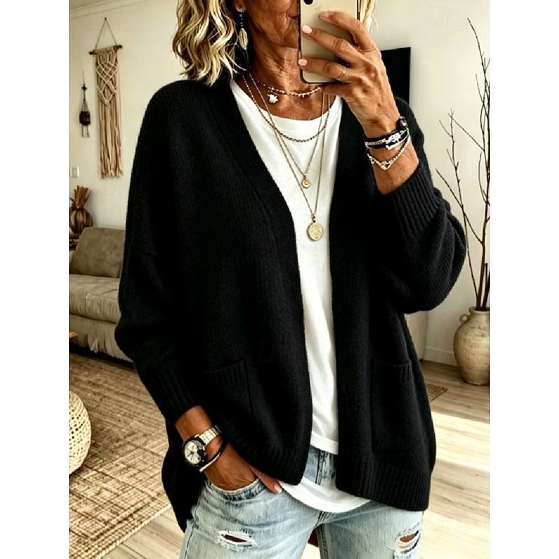 Nathalie - Gilet Tricoté Oversized Élégant