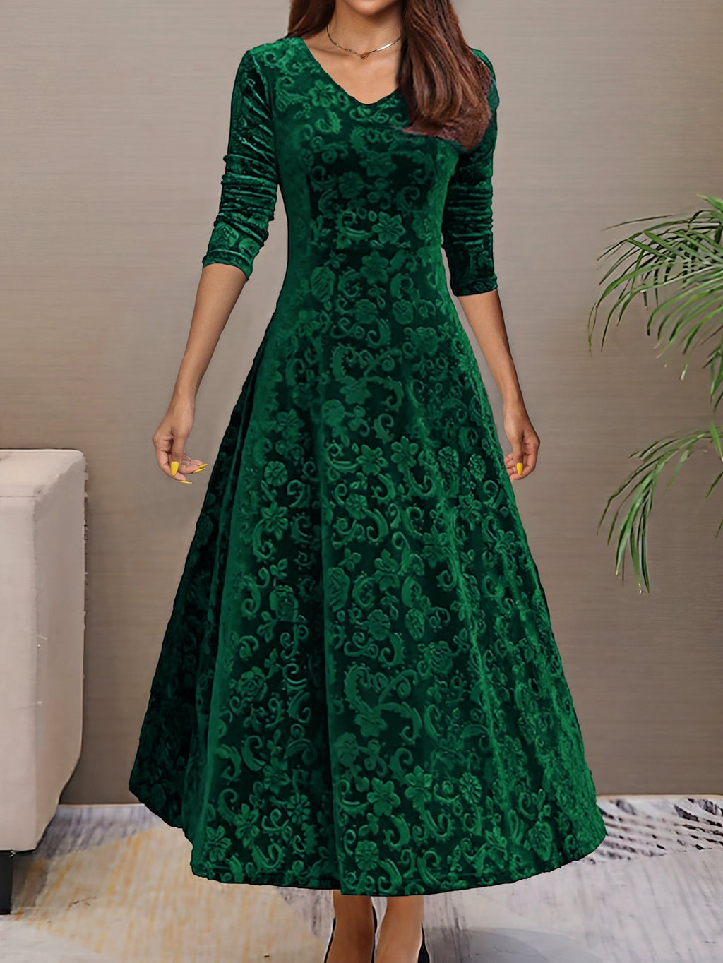 Nancy | Robe de fête en velours luxueux
