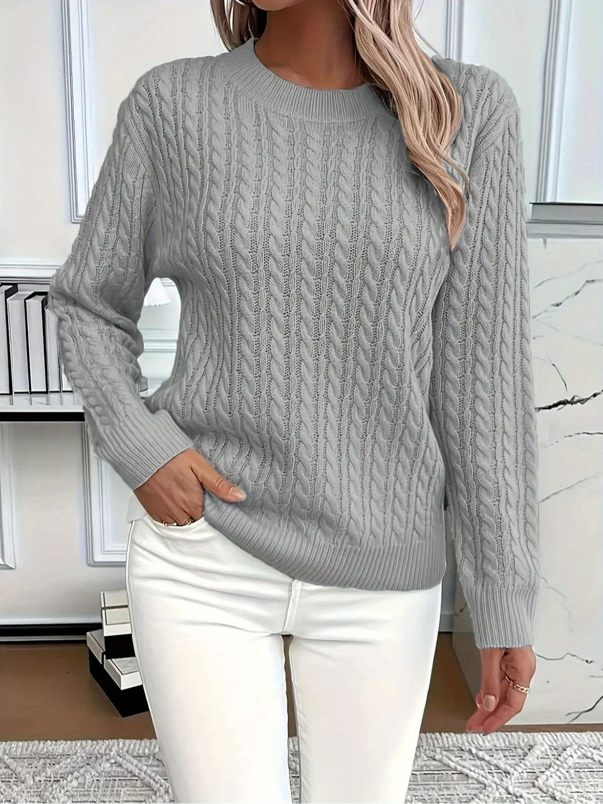 PULL ROND CONFORTABLE POUR FEMMES
