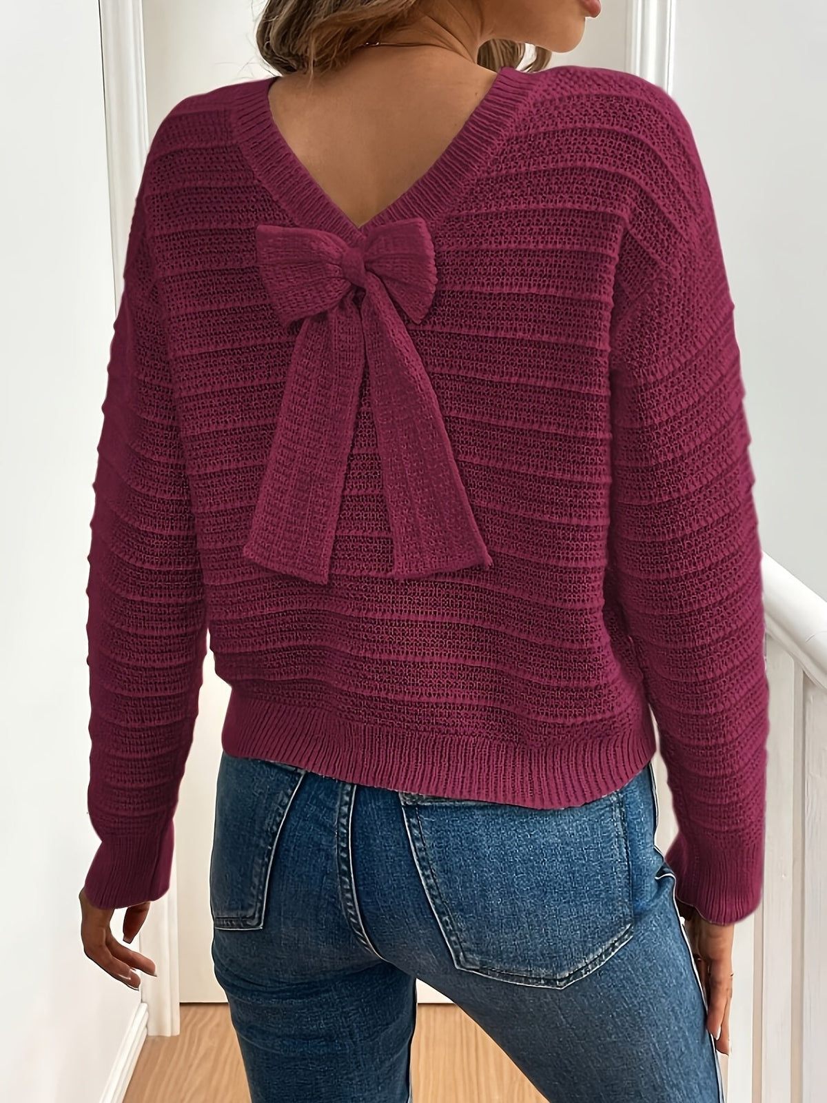 Kerstin | Pull en tricot féminin et confortable avec détail en nœud