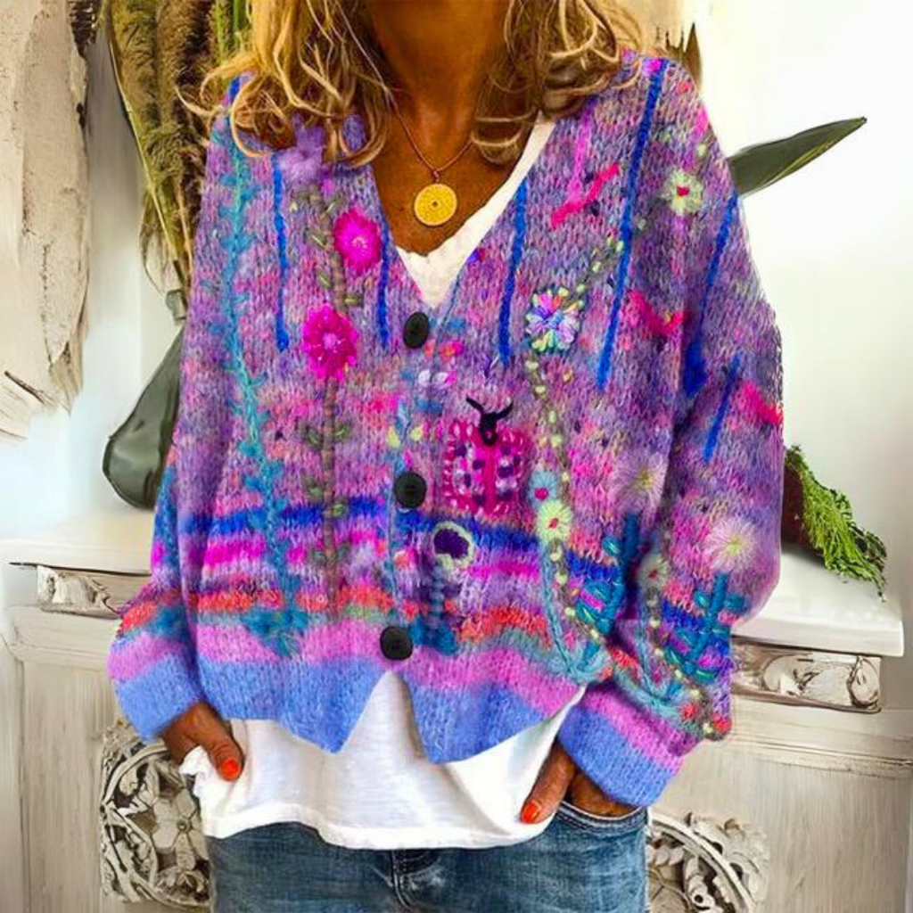 Franziska | Pull en tricot coloré et confortable pour femmes avec motif Boho