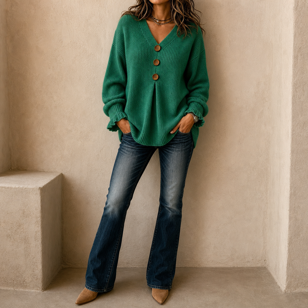 Emily | Pull en Tricot Élégant et Confortable pour Femmes avec Décolleté en V