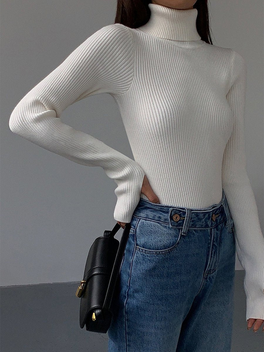 Charlotte | Pull à col roulé côtelé élégant et confortable
