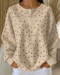 Sweat-shirt à Pois Col Rond