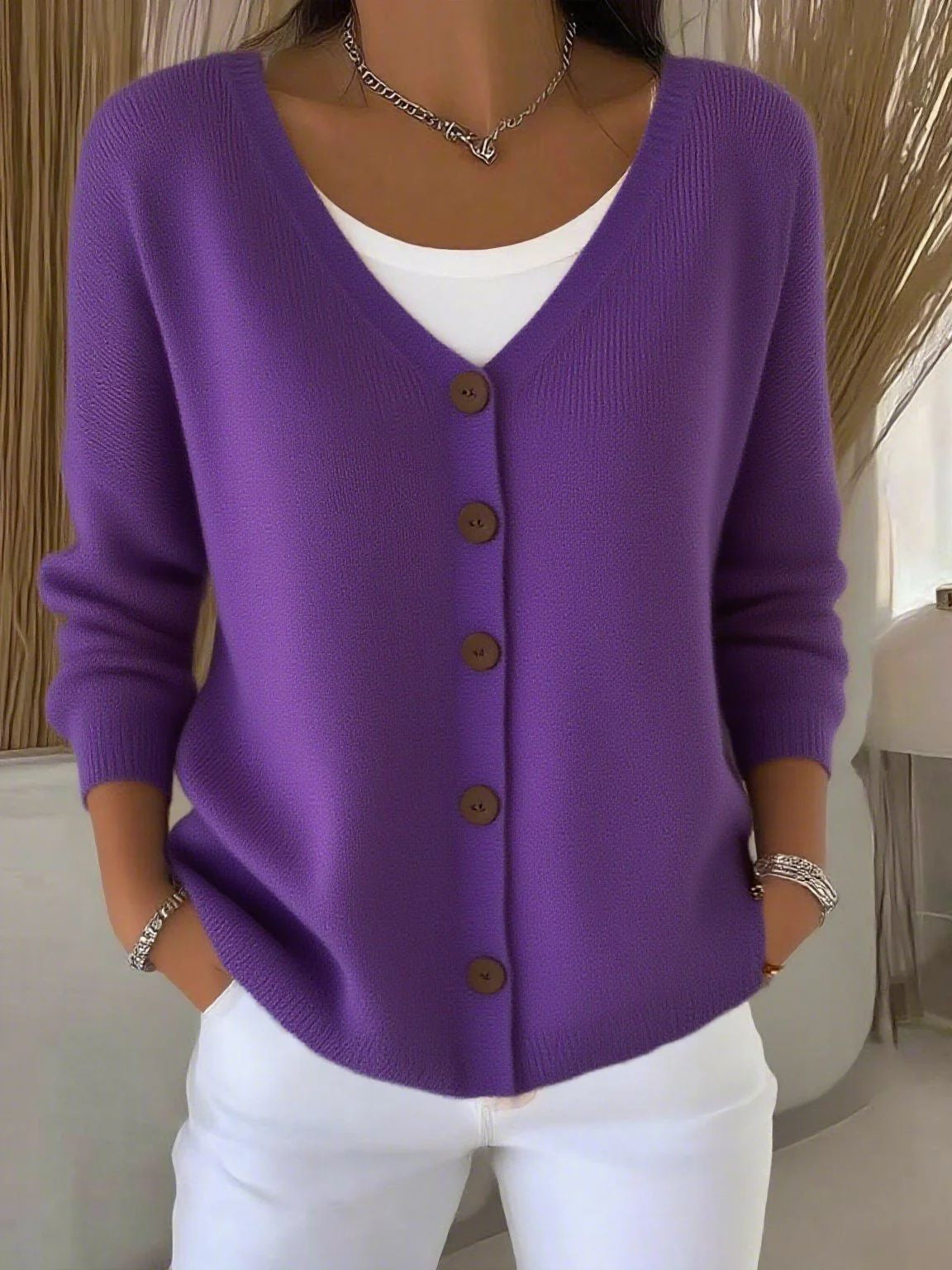 Rachel - Gilet Élégant Tricoté avec Boutons
