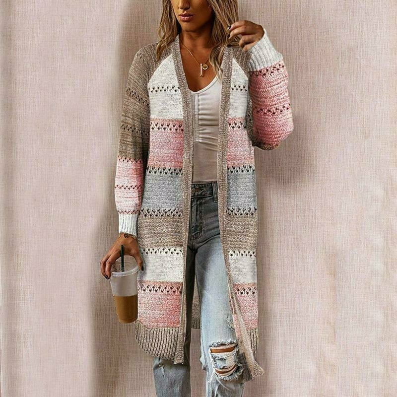 Nora | Cardigan Rayé Moderne et Polyvalent