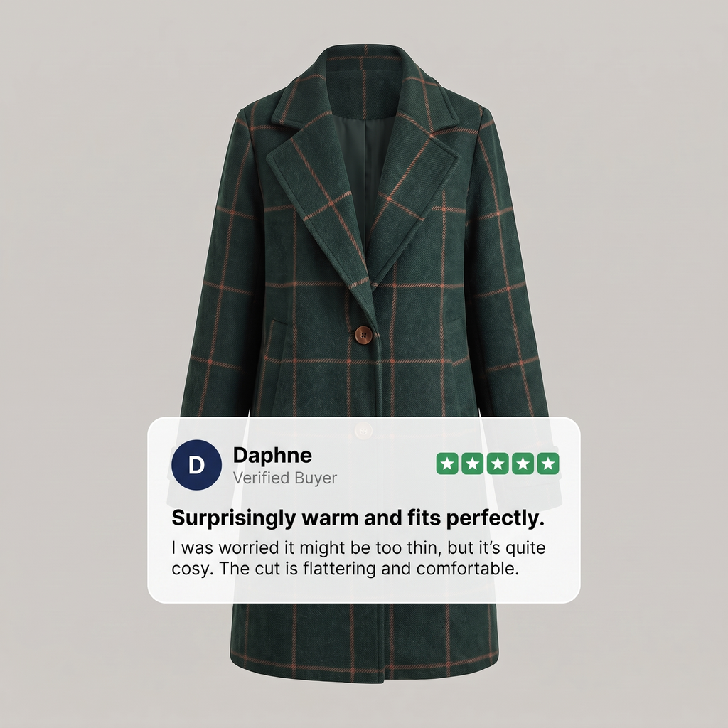 Helena | Trench-coat à carreaux classique et moderne