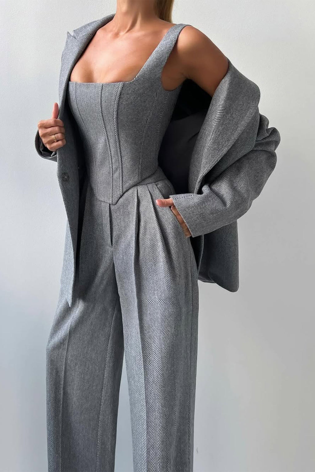 Luna | Ensemble de Blazer Trois Pièces à Double Boutonnage pour Femmes