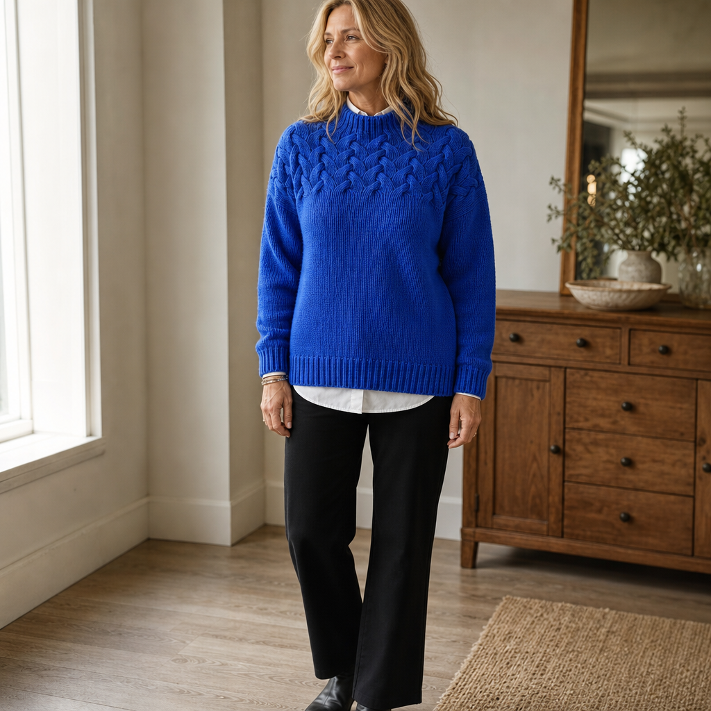 Elina | Pull en tricot à motif torsadé élégant et chaud