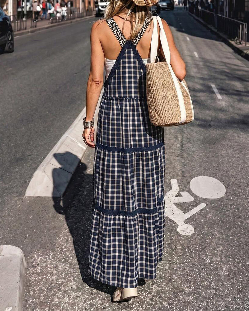 Robe Camisole Carreau Patchwork