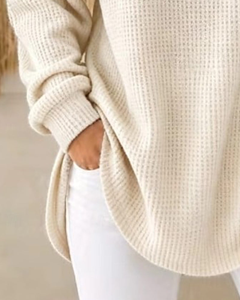 Top Tricot Décontracté Col Snood