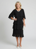 Robe Midi Femme | Manches Volantes à Niveaux