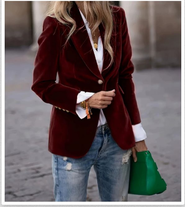 Amelia | Blazer en Velours Luxueux et Confortable pour Femmes