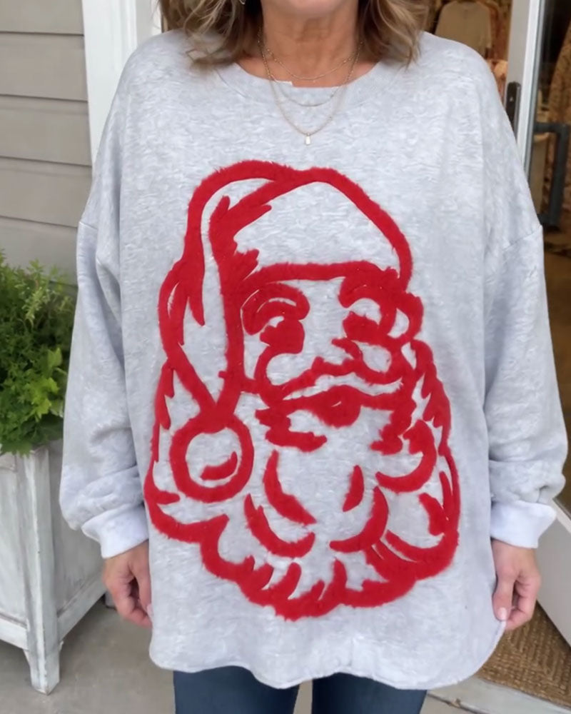 Sweatshirt Loose Stylé de Père Noël