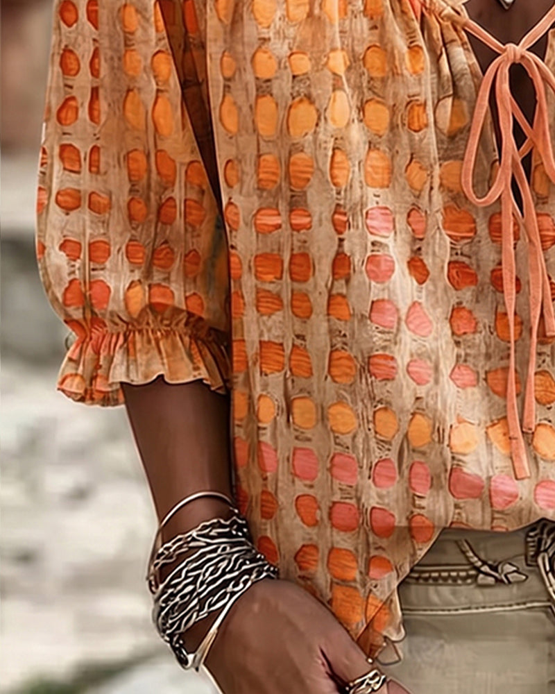 Ramceel | Blouse à pois avec détail de lacet