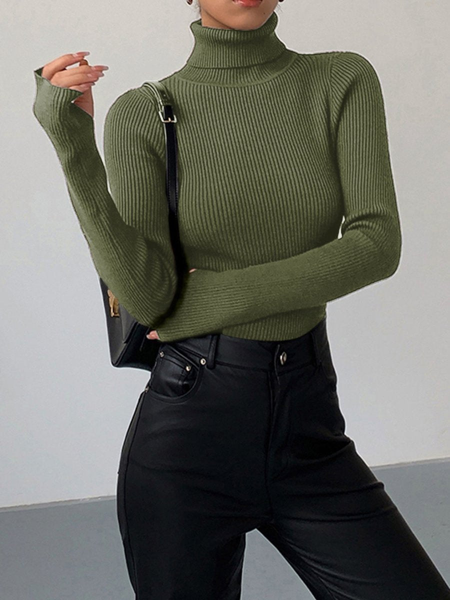 Charlotte | Pull à col roulé côtelé élégant et confortable