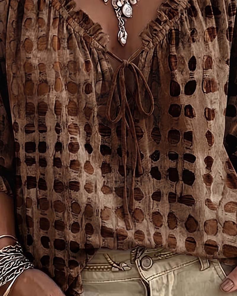 Ramceel | Blouse à pois avec détail de lacet