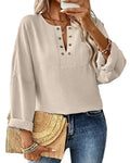 Blouse Unie Décontractée Manche Longue