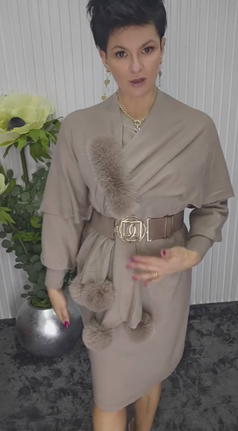 Elsabeth | Robe midi chic avec ceinture décorative