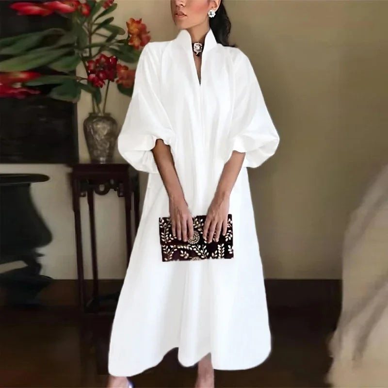 Celeste | Robe Maxi à Col Montant pour Femme