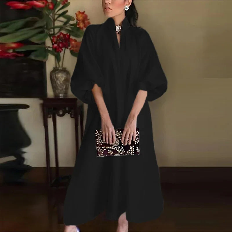 Celeste | Robe Maxi à Col Montant pour Femme