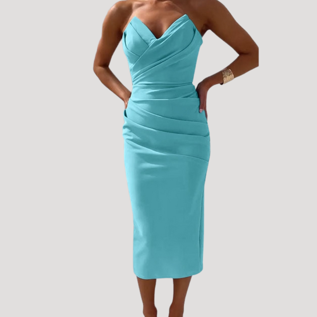 Celeste | Robe Midi Bodycon Sans Bretelles pour Femme
