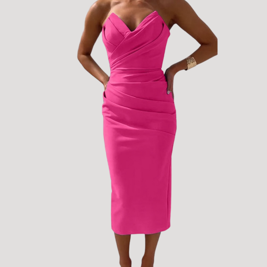Celeste | Robe Midi Bodycon Sans Bretelles pour Femme