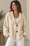 Veste oversize femme en velours côtelé à capuche