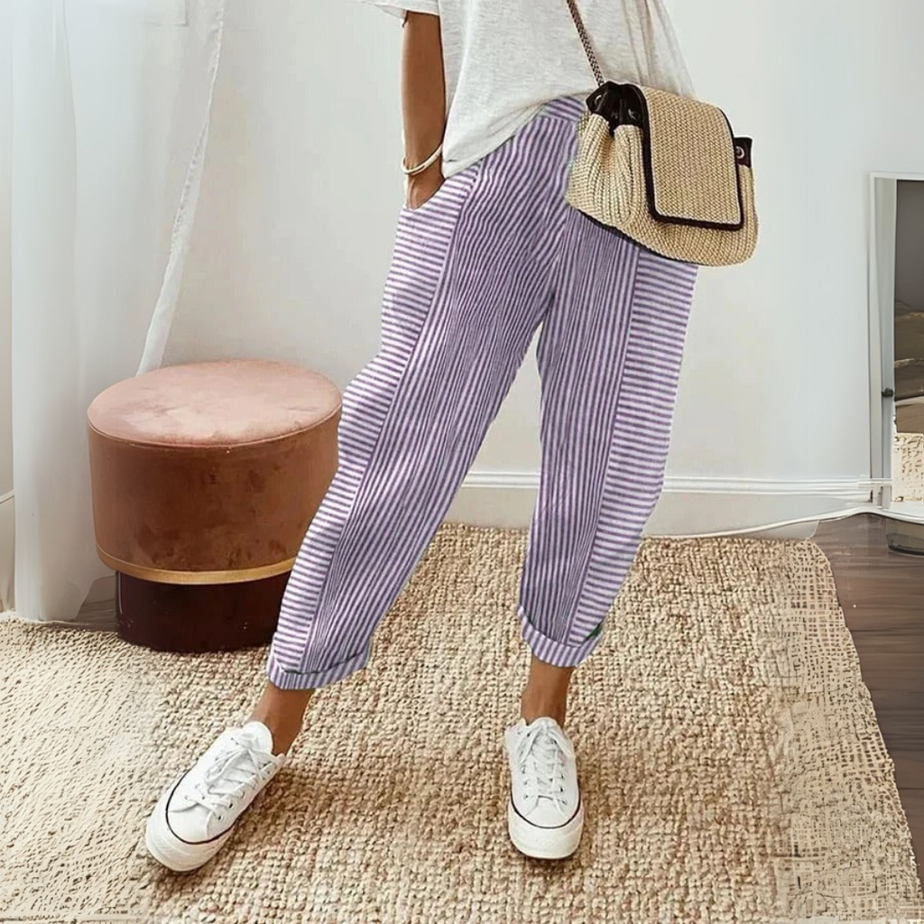 Pantalons Femme | Pantalon Large Rayé