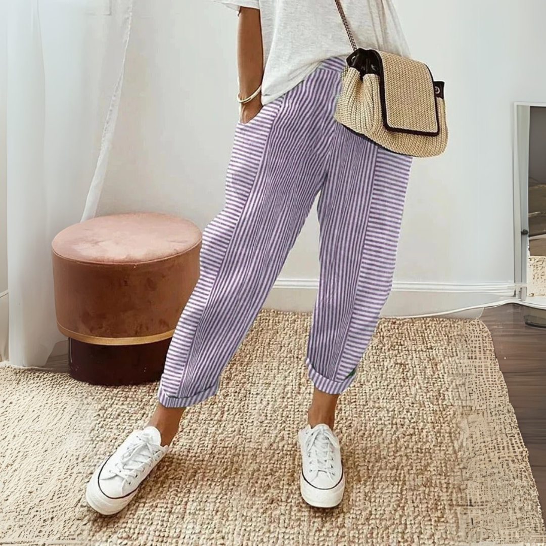 Pantalons Femme | Pantalon Large Rayé