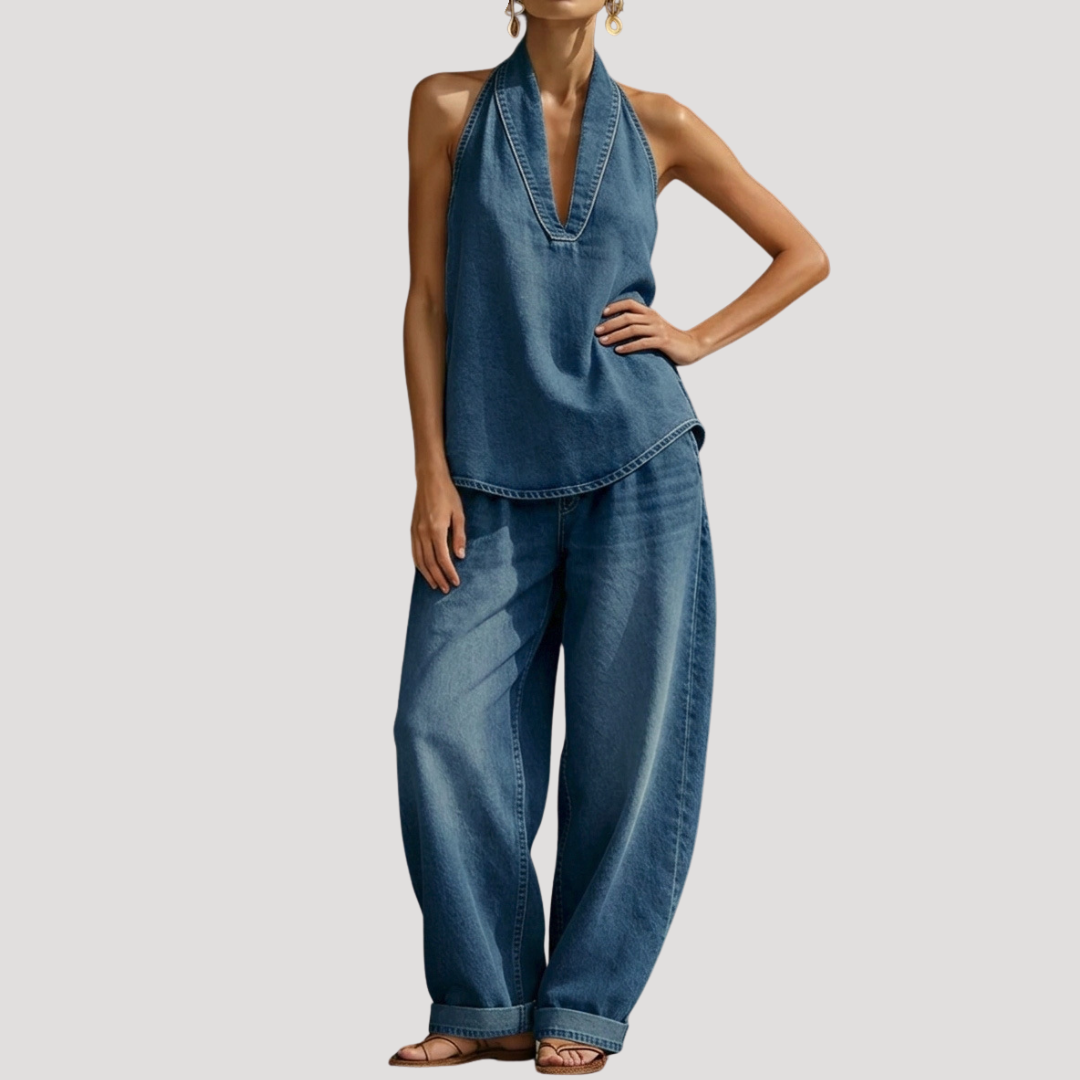 Clémentine | Ensemble Deux Pièces à Col Halter pour Femmes