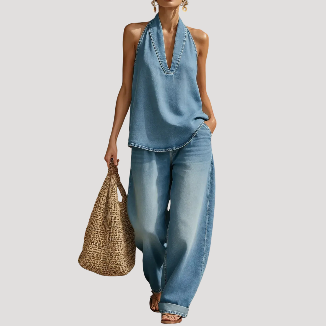 Clémentine | Ensemble Deux Pièces à Col Halter pour Femmes
