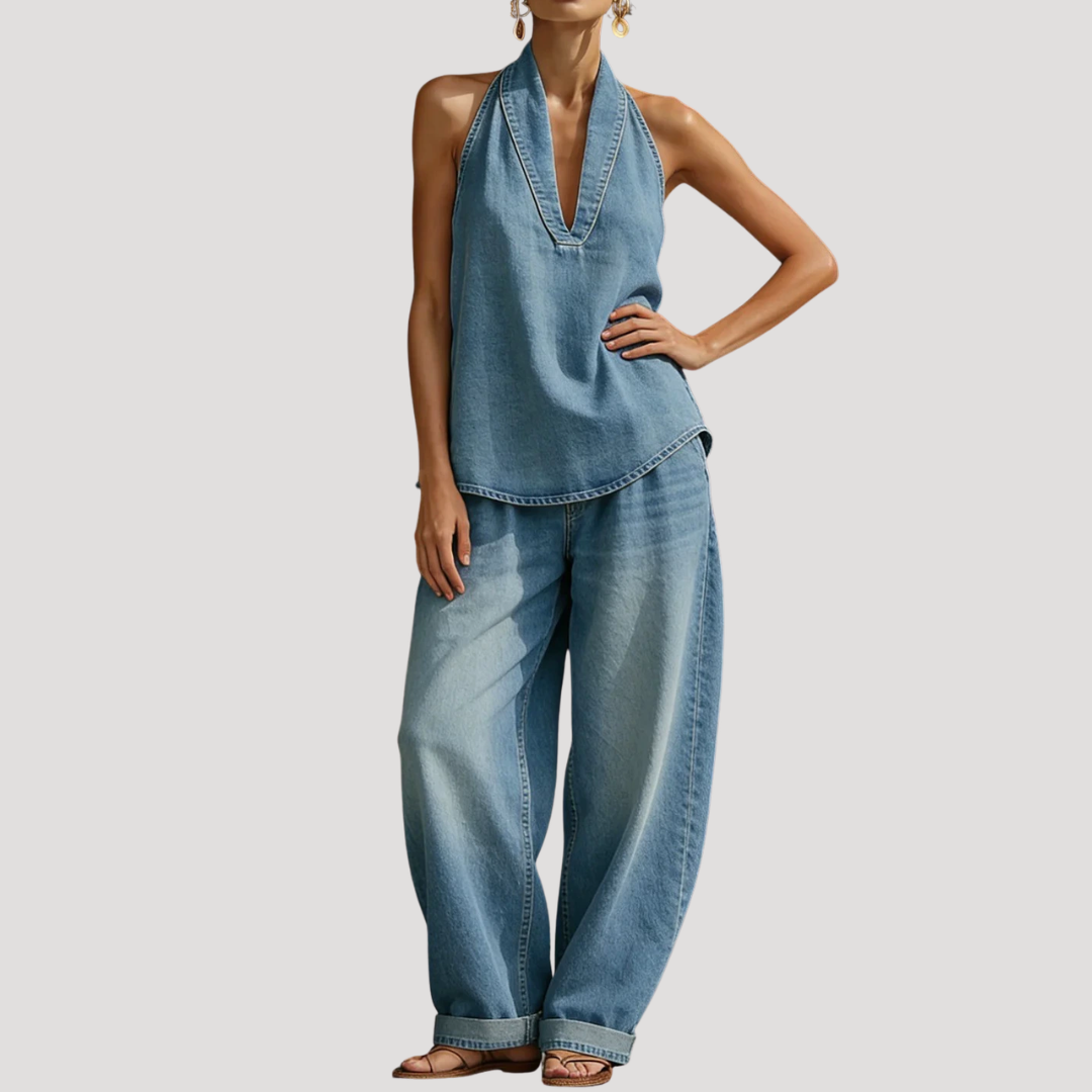 Clémentine | Ensemble Deux Pièces à Col Halter pour Femmes