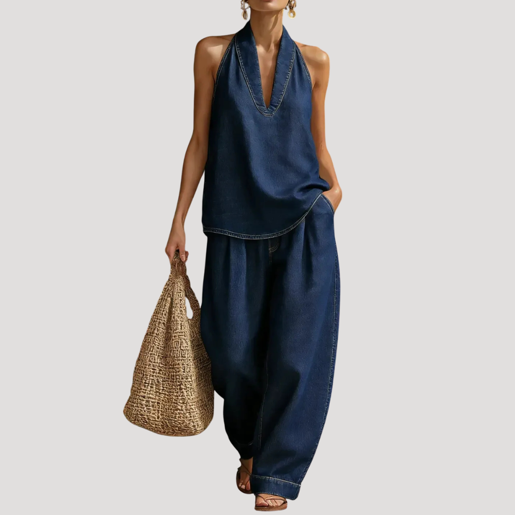Clémentine | Ensemble Deux Pièces à Col Halter pour Femmes
