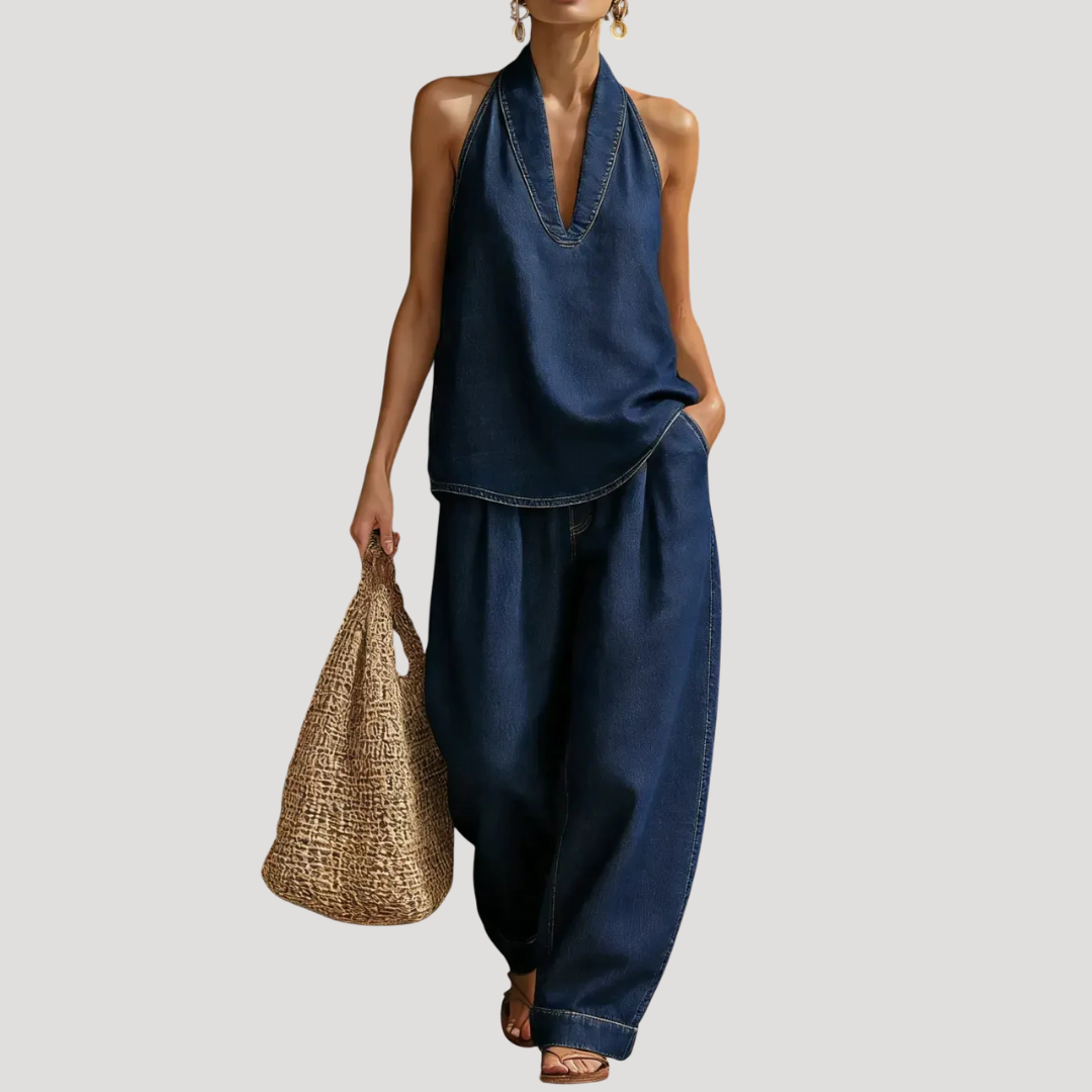 Clémentine | Ensemble Deux Pièces à Col Halter pour Femmes