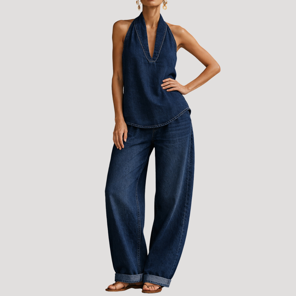 Clémentine | Ensemble Deux Pièces à Col Halter pour Femmes