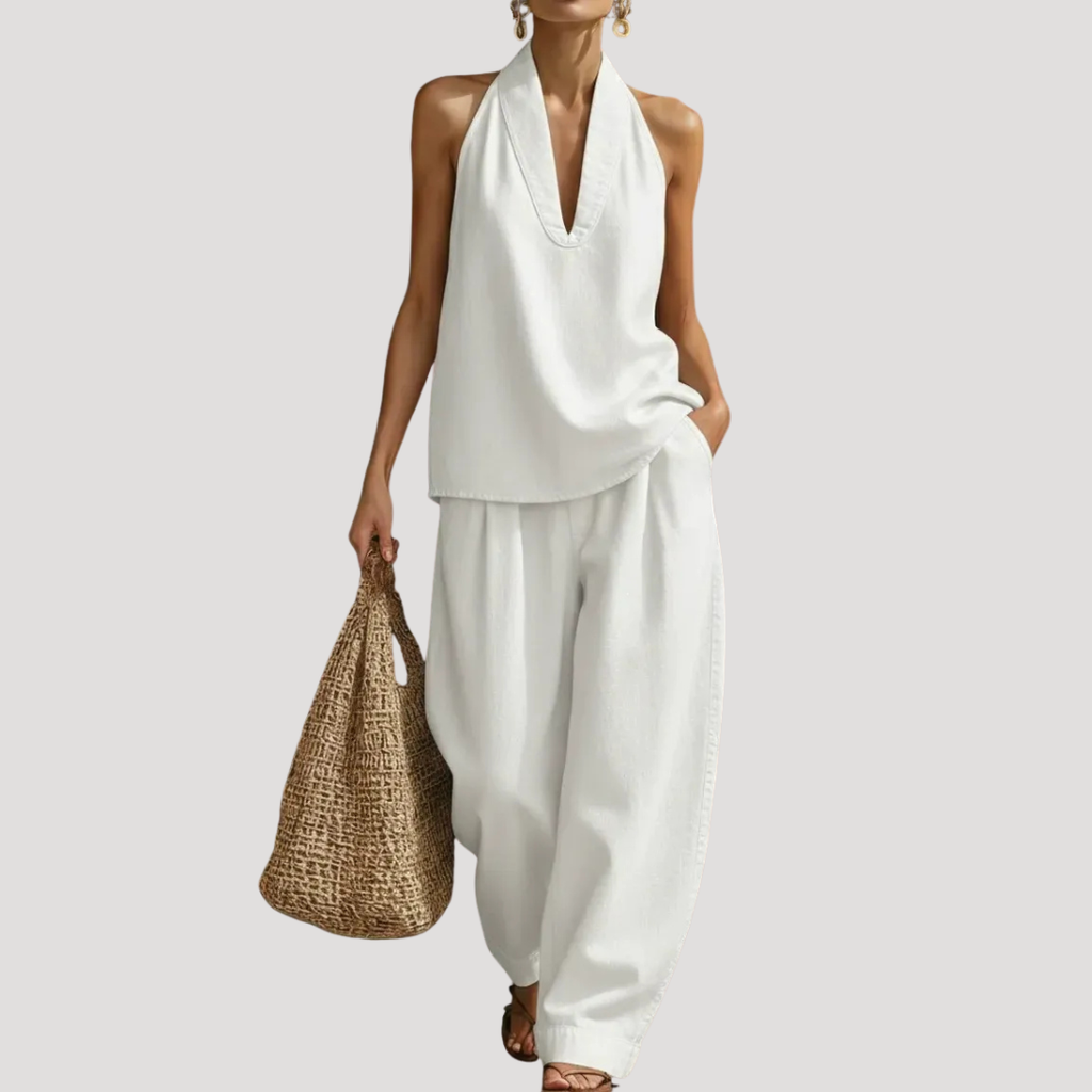 Clémentine | Ensemble Deux Pièces à Col Halter pour Femmes