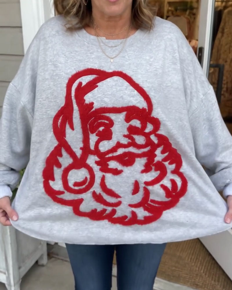 Sweatshirt Loose Stylé de Père Noël