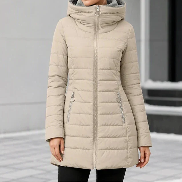 Laura | Veste matelassée pour femmes chaude et élégante avec capuche