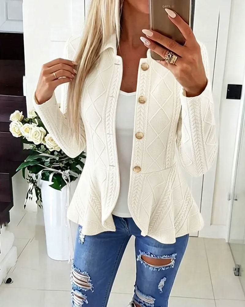 Manteau Casual à Boutons Unis
