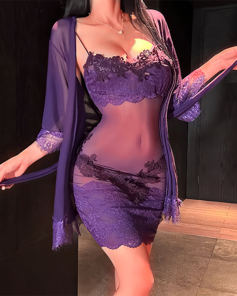 Susanne | Ensemble de lingerie en dentelle séduisante avec mesh