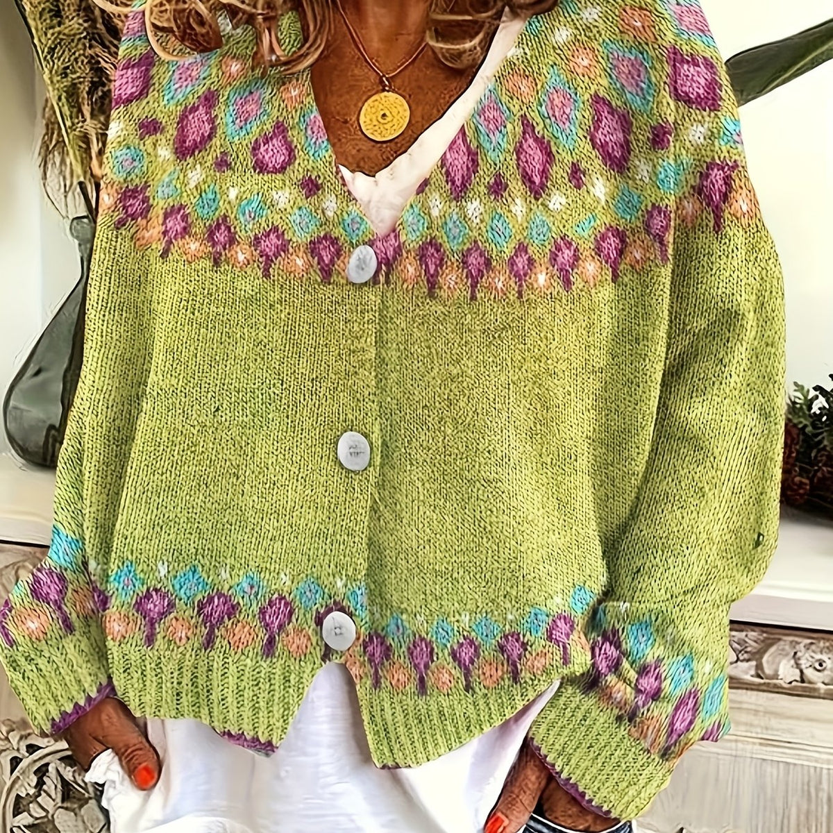 Suzanne - Gilet Boho Élégant avec Boutons